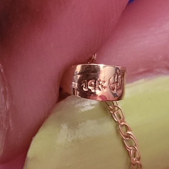 14k Gold Chinese Love Pendant on 10k Gold Chain